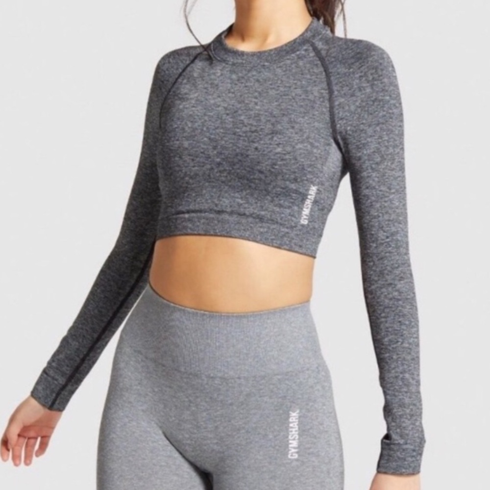 Gymshark crop long sleeve compression workout top